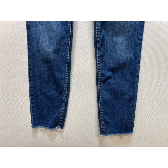 Calvin Klein Women's High Rise Slim Jeans Raw Hem Stretch Size 26 Blue Denim - Picture 6 of 11